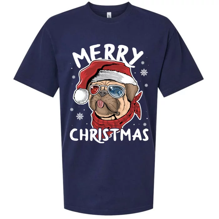 Christmas Pug Funny Christmas Pjs For Family And Dog Lovers Cool Gift Sueded Cloud Jersey T-Shirt