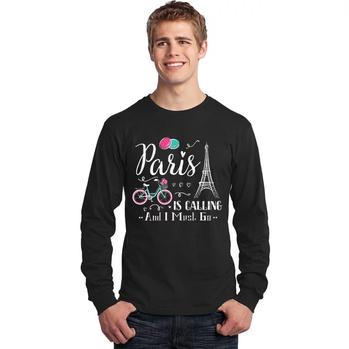 Cute Paris France Vacation Travel Christmas Gift Tall Long Sleeve T-Shirt