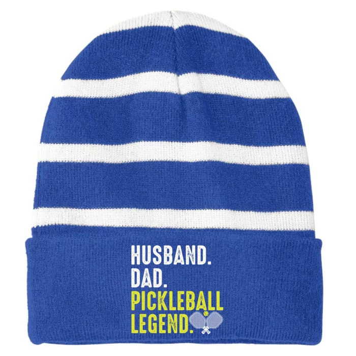 Cool Pickleball For Husband Dad Pickleball Player Gift Striped Beanie with Solid Band