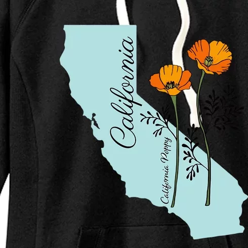 California Poppy Flower Women's Fleece Hoodie