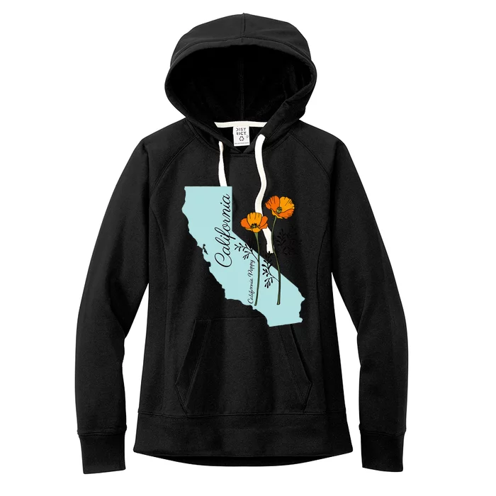 California Poppy Flower Women's Fleece Hoodie