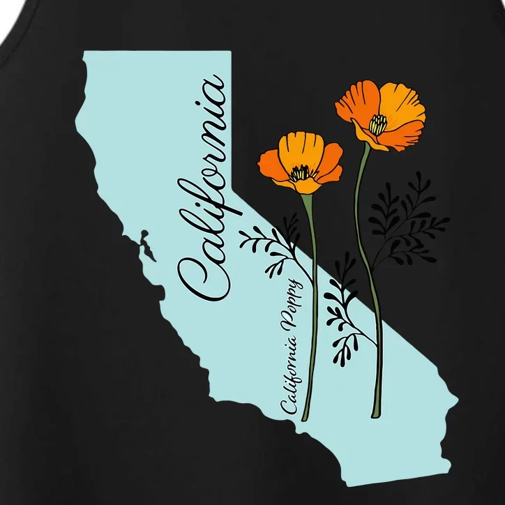 California Poppy Flower Performance Tank