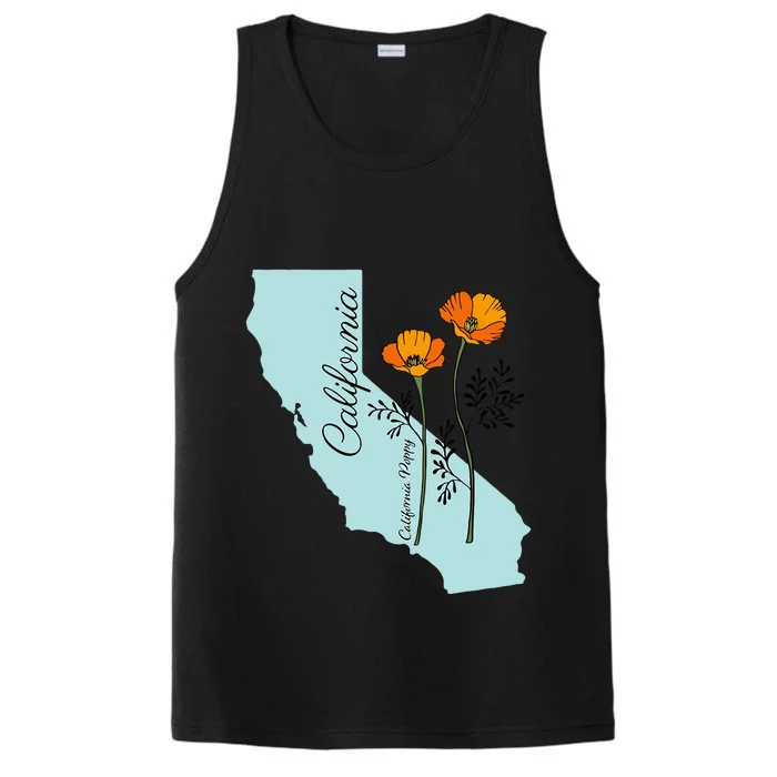 California Poppy Flower Performance Tank