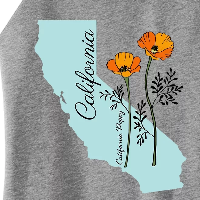 California Poppy Flower Women’s Perfect Tri Rocker Tank