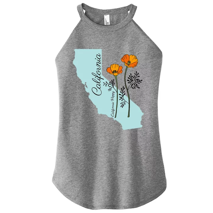 California Poppy Flower Women’s Perfect Tri Rocker Tank