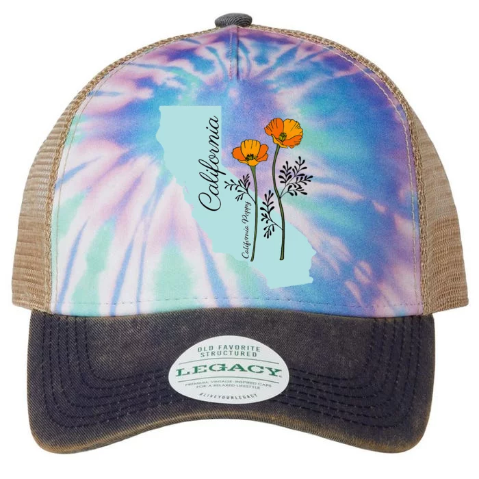 California Poppy Flower Legacy Tie Dye Trucker Hat