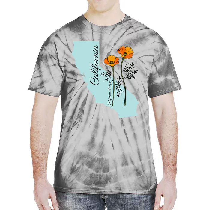 California Poppy Flower Tie-Dye T-Shirt