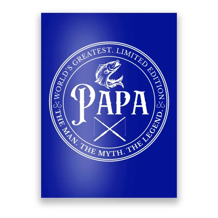 Cool Papa Fishing Gift Funny Bass Fish Dad Great Gift Poster