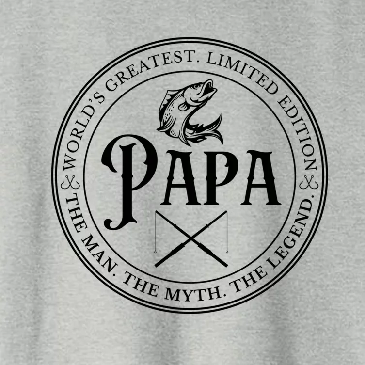 Cool Papa Fishing Gift Funny Bass Fish Dad Great Gift Women's Crop Top Tee