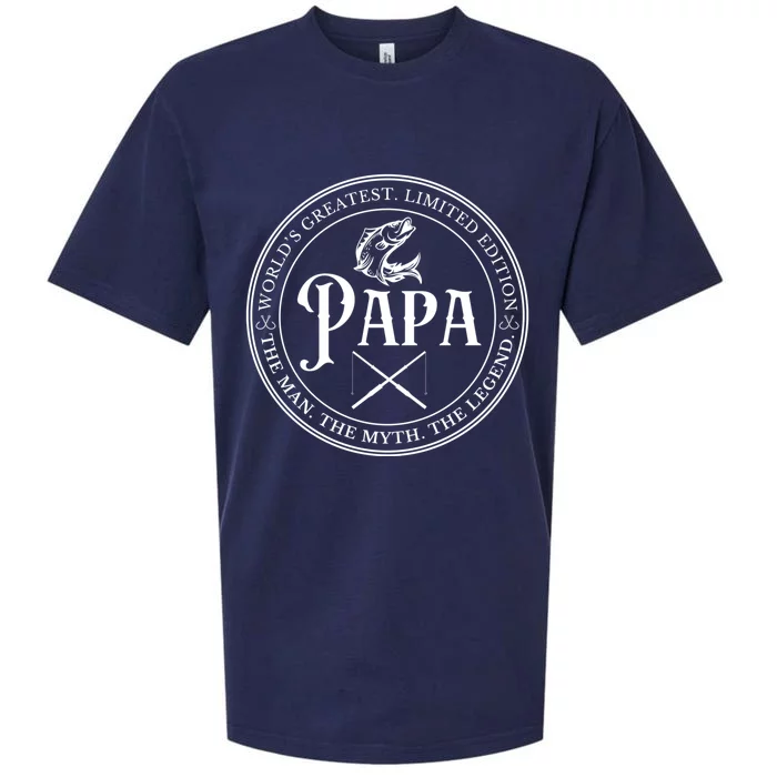 Cool Papa Fishing Gift Funny Bass Fish Dad Great Gift Sueded Cloud Jersey T-Shirt