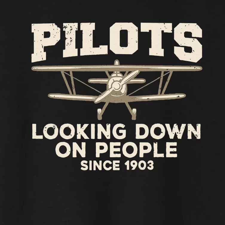 Cool Pilot For Wo Aircraft Pilot Airplane Flying Women's Crop Top Tee