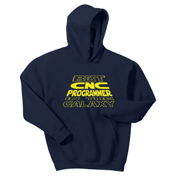 CNC Programmer Funny Space Backside Design Kids Hoodie