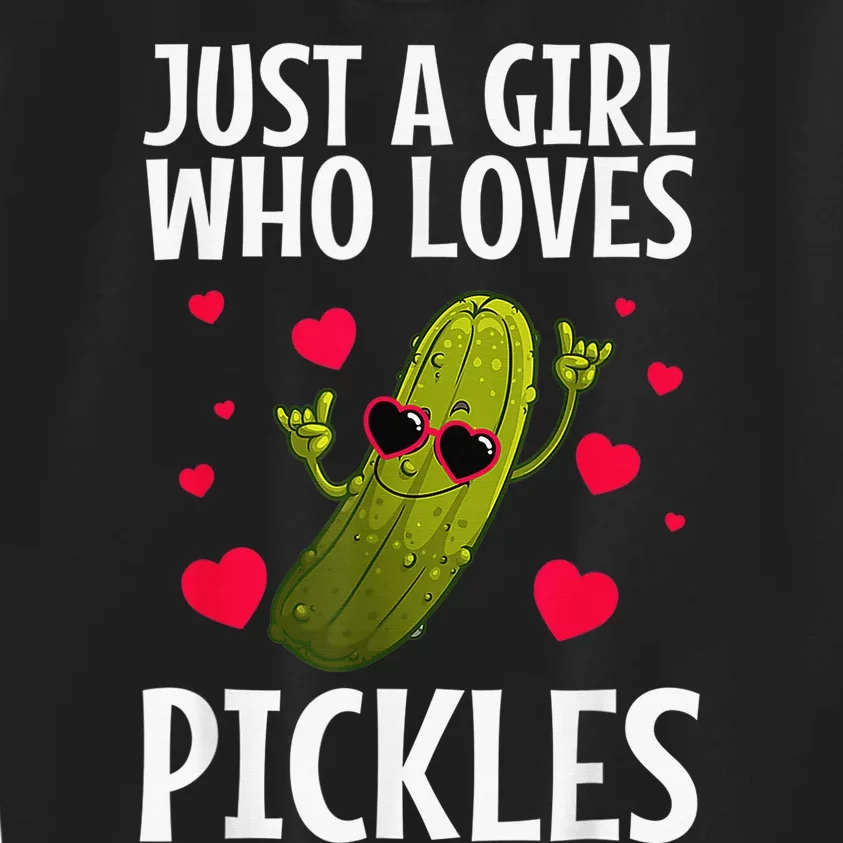 Cool Pickle For  Girls Pickles Dill Pickle Cucumber Kids Sweatshirt