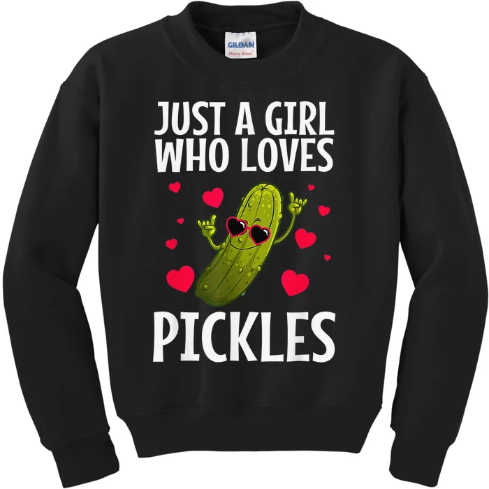 Cool Pickle For  Girls Pickles Dill Pickle Cucumber Kids Sweatshirt