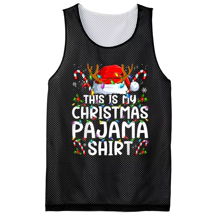 Christmas Pajama Funny Xmas Pjs Mesh Reversible Basketball Jersey Tank