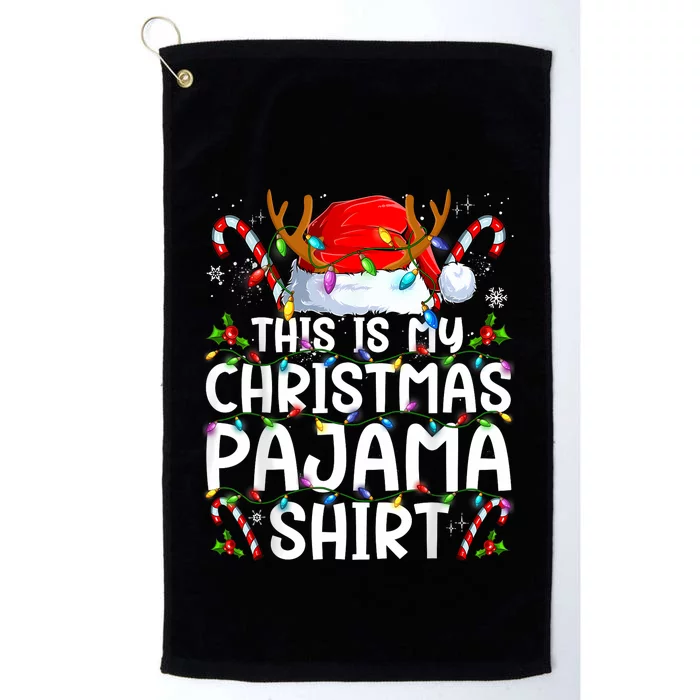 Christmas Pajama Funny Xmas Pjs Platinum Collection Golf Towel