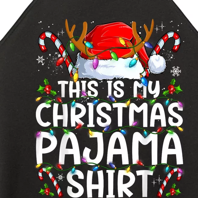 Christmas Pajama Funny Xmas Pjs Women’s Perfect Tri Rocker Tank