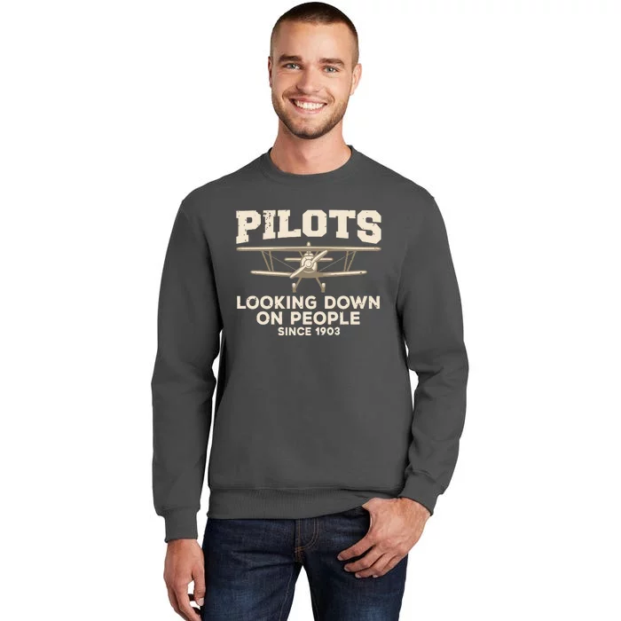 Cool Pilot For Men Women Aircraft Pilot Airplane Flying Tall Sweatshirt