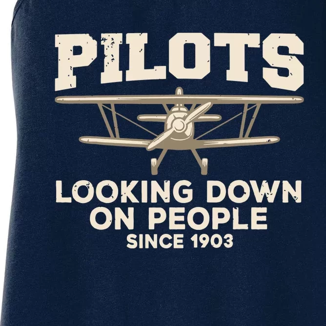 Cool Pilot For Men Women Aircraft Pilot Airplane Flying Women's Racerback Tank