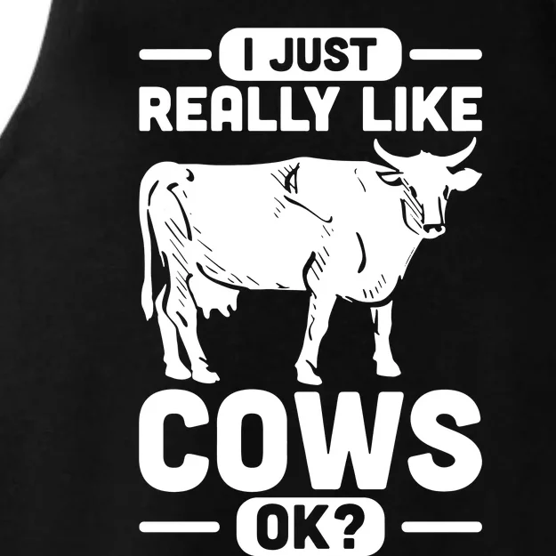 Cow Pet Farm Animal Cows Ladies Tri-Blend Wicking Tank