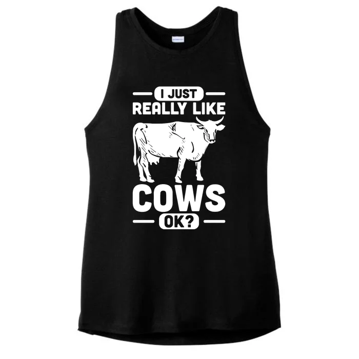 Cow Pet Farm Animal Cows Ladies Tri-Blend Wicking Tank