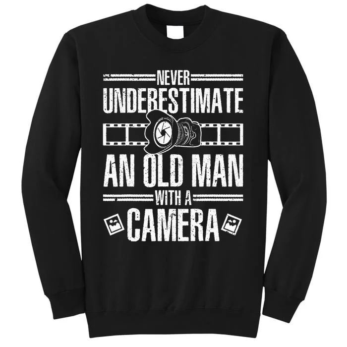 Cool Photography For Grandpa Photographer Camera Lover Tall Sweatshirt