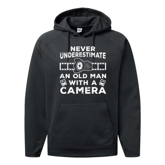 Cool Photography For Grandpa Photographer Camera Lover Performance Fleece Hoodie