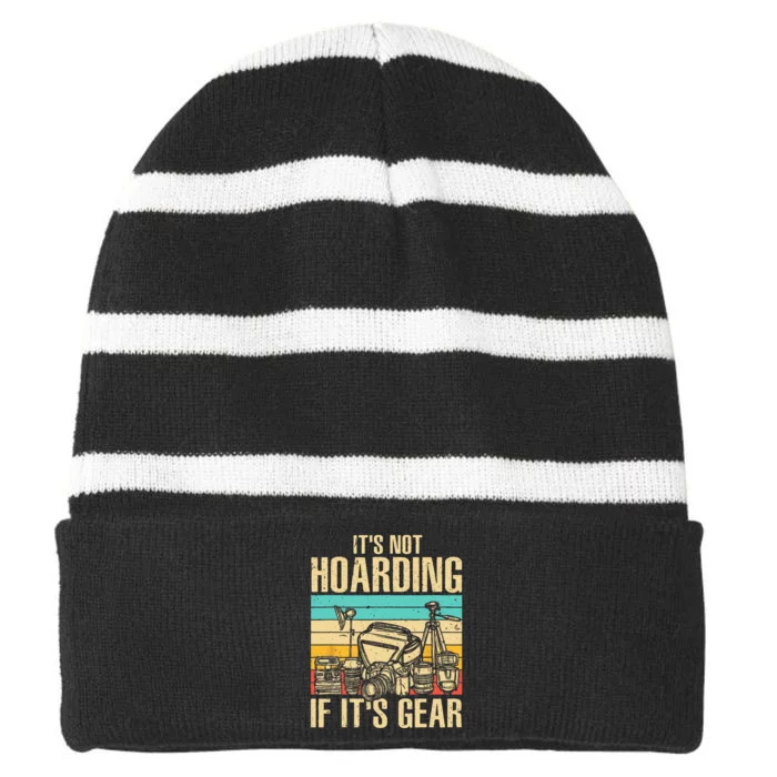 Cool Photography For Women Photographer Camera Gear Lens Striped Beanie with Solid Band