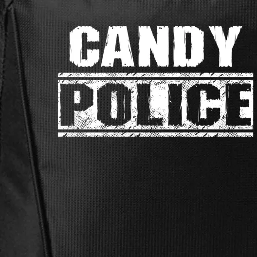 Candy Police Funny Mom Or Dad Halloween Costume Funny Gift City Backpack