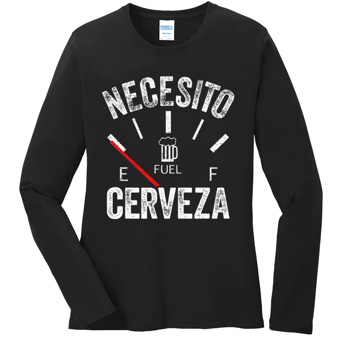 Cerveza Por Favor Necesito Cerveza Funny I Need Beer Ladies Long Sleeve Shirt