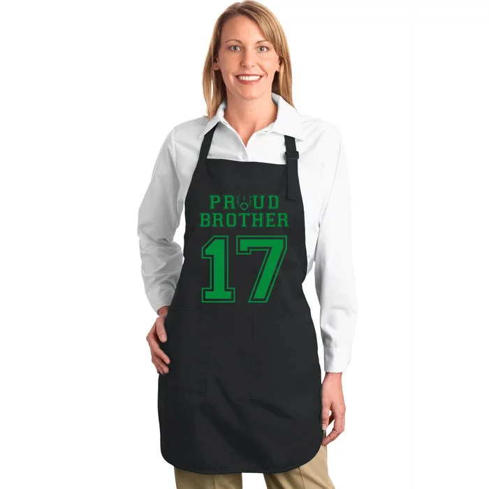 Custom Proud Football Brother Number 17 G Personalized Full-Length Apron With Pocket