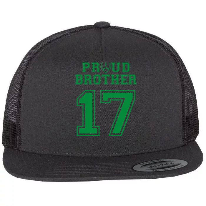 Custom Proud Football Brother Number 17 G Personalized Flat Bill Trucker Hat