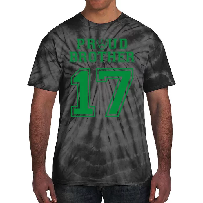 Custom Proud Football Brother Number 17 G Personalized Tie-Dye T-Shirt