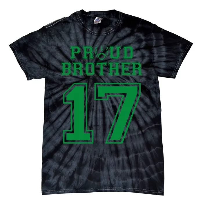 Custom Proud Football Brother Number 17 G Personalized Tie-Dye T-Shirt