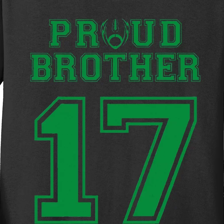 Custom Proud Football Brother Number 17 G Personalized Kids Long Sleeve Shirt