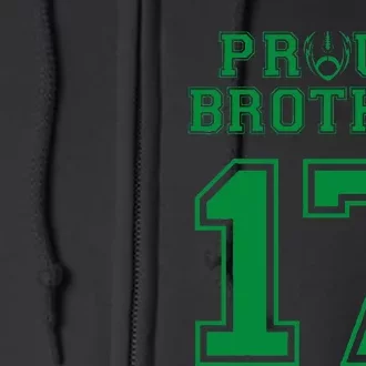 Custom Proud Football Brother Number 17 G Personalized Full Zip Hoodie