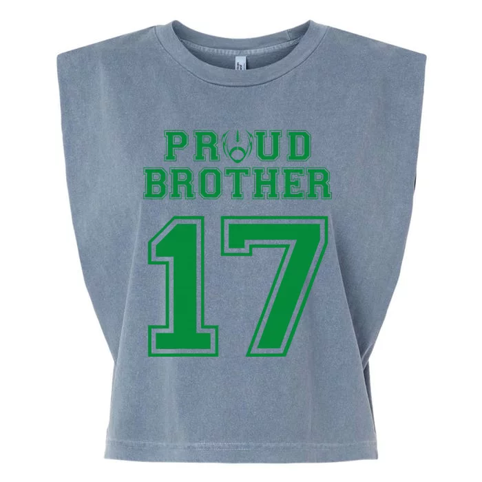 Custom Proud Football Brother Number 17 G Personalized Garment-Dyed Women's Muscle Tee