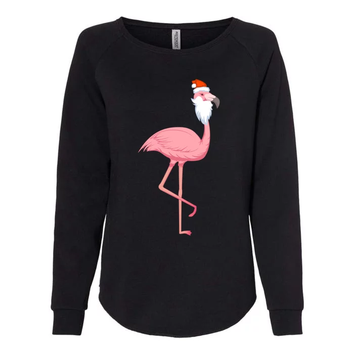 Christmas Pink Flamingo Santa Gift Womens California Wash Sweatshirt