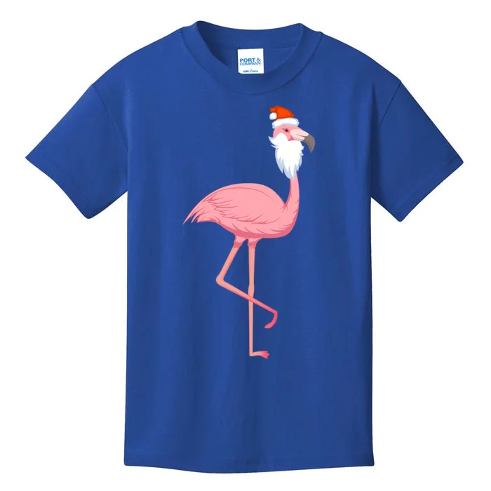 Christmas Pink Flamingo Santa Gift Kids T-Shirt