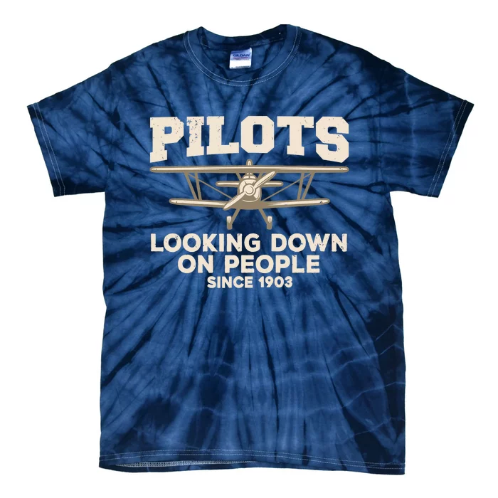 Cool Pilot For Aircraft Pilot Airplane Flying Tie-Dye T-Shirt