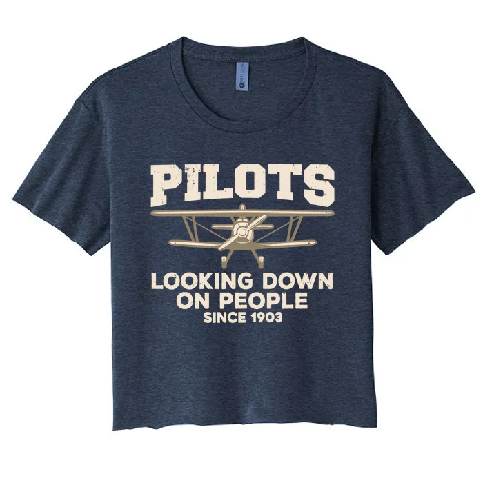 Cool Pilot For Aircraft Pilot Airplane Flying Women's Crop Top Tee