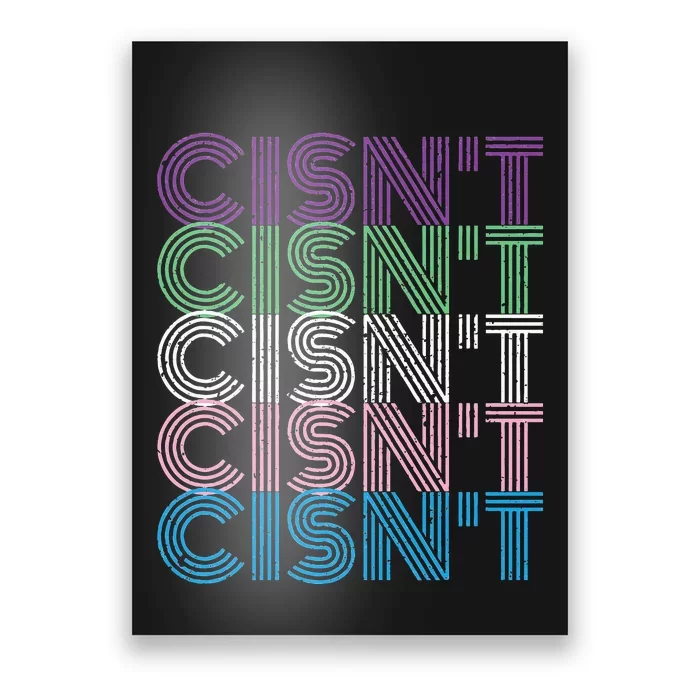 Cisn't Pride Flag Vintage Retro Design Poster