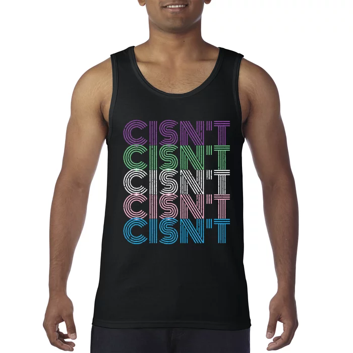 Cisn't Pride Flag Vintage Retro Design Tank Top