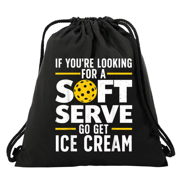 Cool Pickleball For Men Women Pickle Ball Player Soft Serve Drawstring Bag