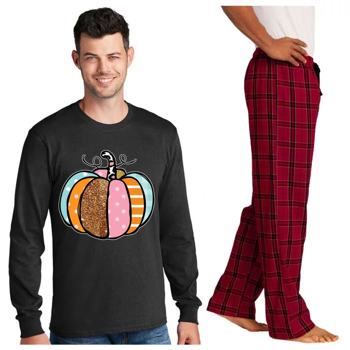 Colorful Pumpkin Festive Fall Long Sleeve Pajama Set