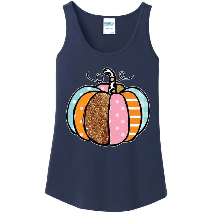 Colorful Pumpkin Festive Fall Ladies Essential Tank