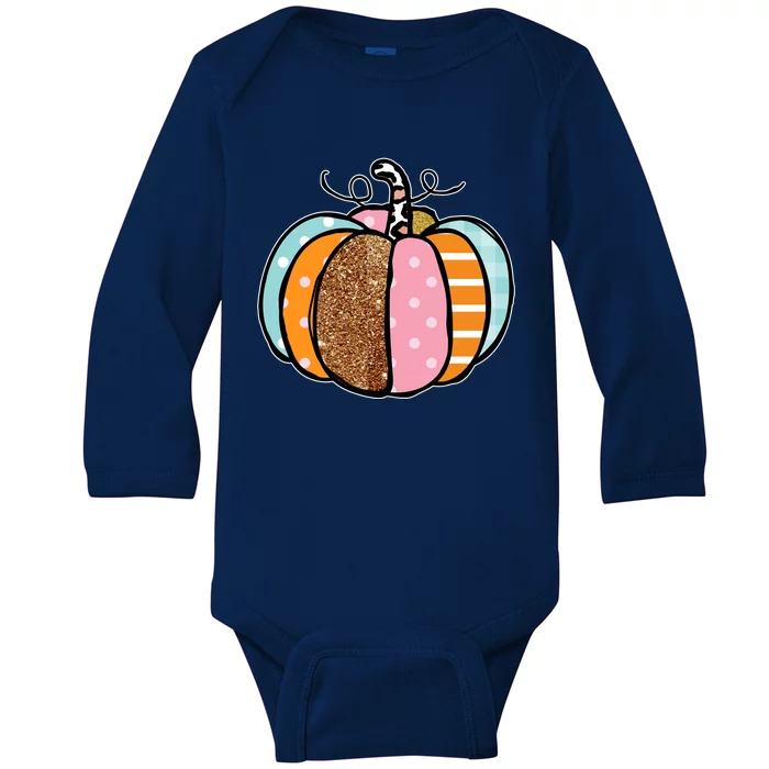 Colorful Pumpkin Festive Fall Baby Long Sleeve Bodysuit