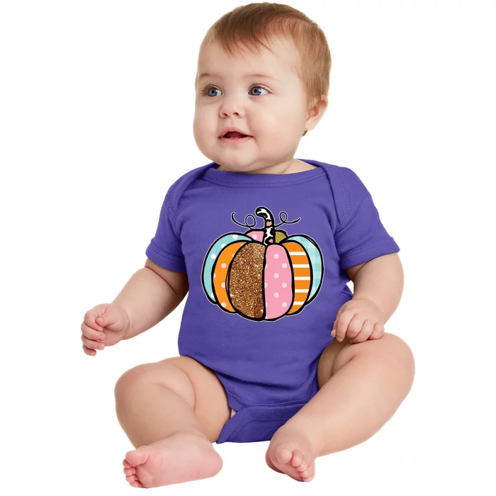 Colorful Pumpkin Festive Fall Baby Bodysuit