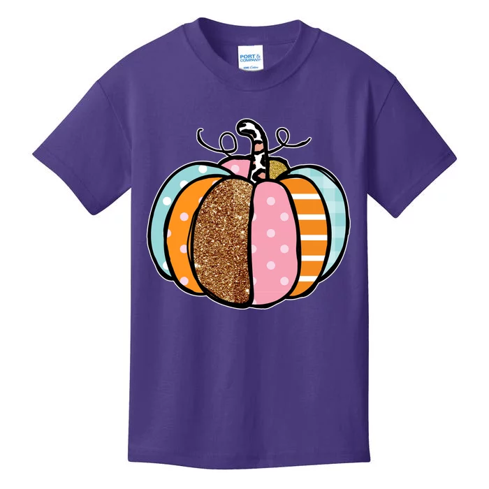 Colorful Pumpkin Festive Fall Kids T-Shirt