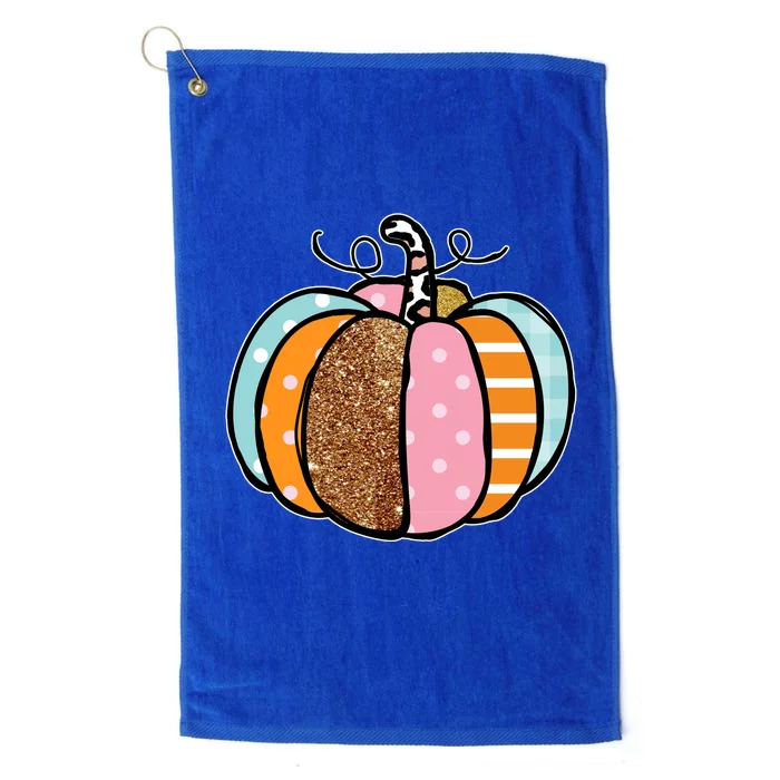 Colorful Pumpkin Festive Fall Platinum Collection Golf Towel